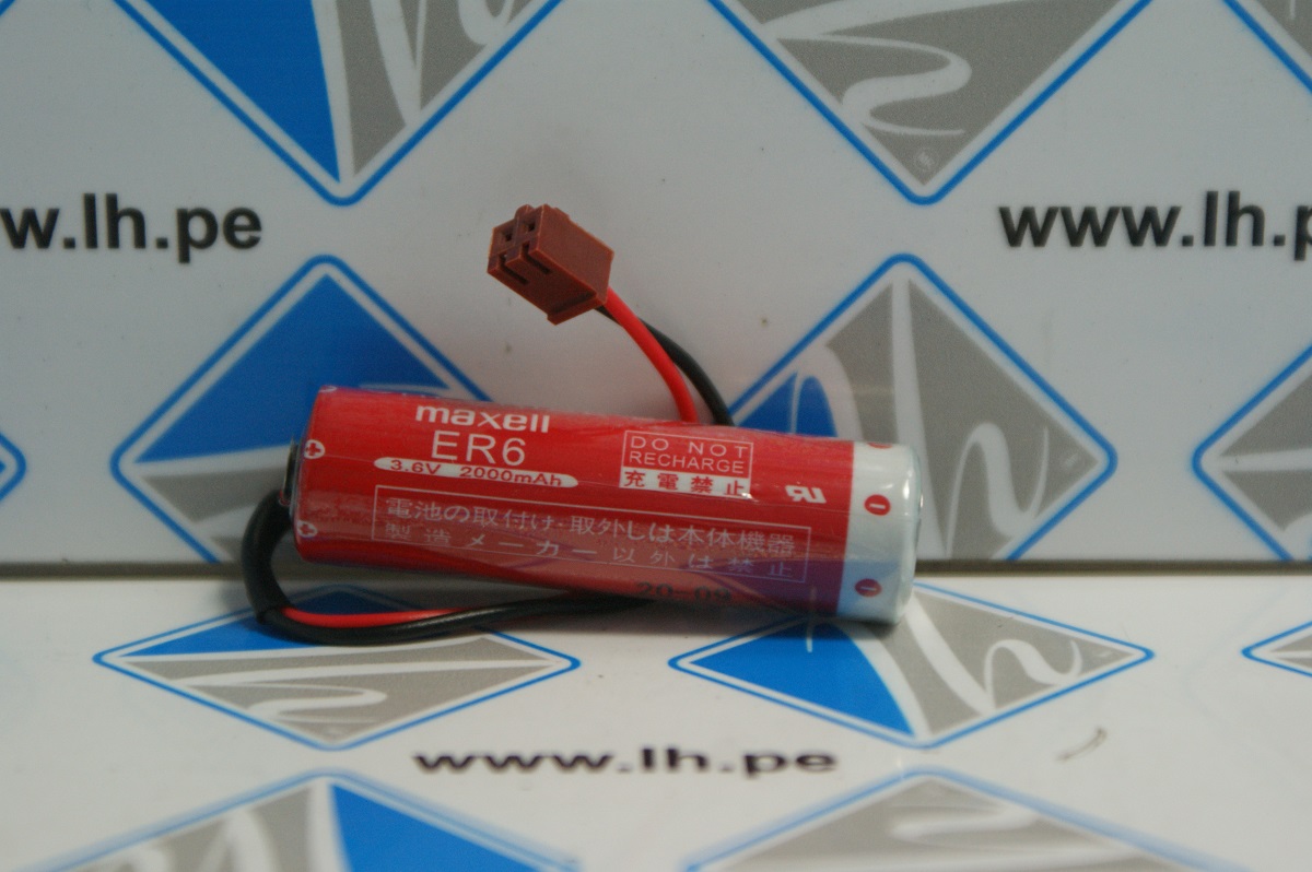 ER6         Batería lithium 3.6V 2400mA, con cable y conector marrón para PLC